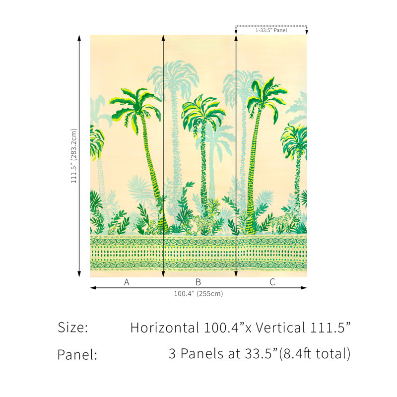 Lilly Pulitzer Palms Way Mural, Green