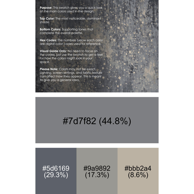Machine Washable Gray Area Rug, Rectangle 5' x 7'