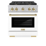 ZLINE Autograph 30 in. Paramount Dual Fuel Satin Steel Range w/ Accents