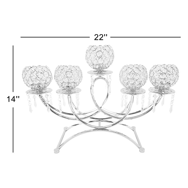 Brishawn 14'' H Tabletop Candelabra, Silver
