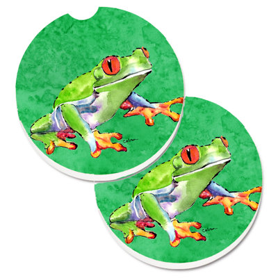 Ceramic Round 2 Piece Car Coaster Set