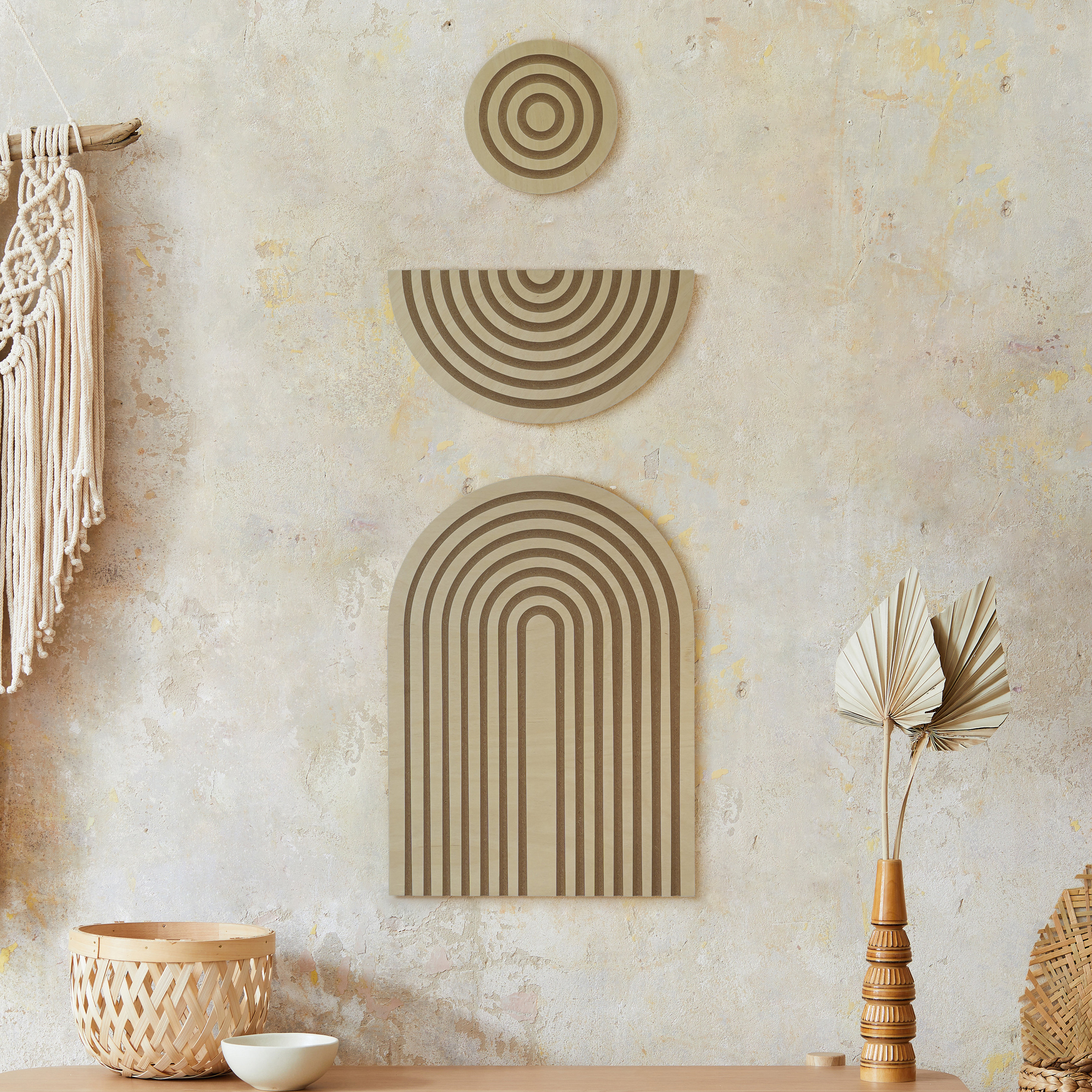 Wooden boho 2024 wall art