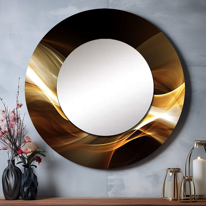 Radi Radi Elegant Modern Sofa II - miroir mural unique Waves, miroir rond moderne, impression d'art en métal, 29 po x 29 po