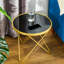 Lyall Glass Top Frame End Table-305379096