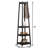 Coat Rack w/ 3-Tier Storage Shelves in Black Finish