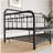 Twin Size Metal Daybed Frame with Trundle, Heavy Duty Steel Slat Support Sofa Bed Platform with Headboard, No Box Spring Needed, Black