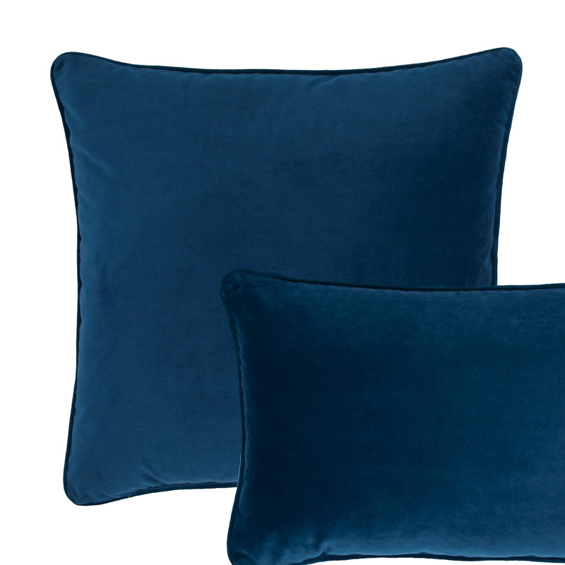  Velvet Throw Pillow, Spruce Blue