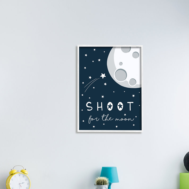 Shoot For The Moon - impression, Giclée encadrée blanc bord de mer, H 14 po x l 11 po