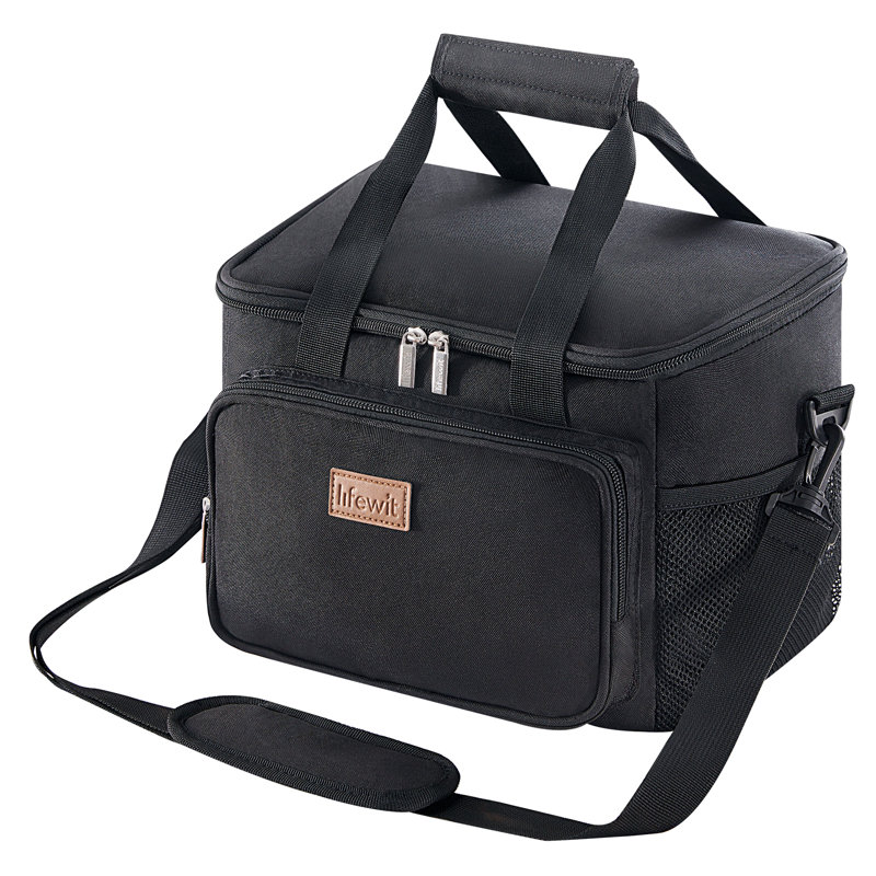 Large Lunch Bag Insulated Lunch Box Soft Cooler Cooling Tote For Adult Men Women, 9.06cm H x 9.06cm W x 11.81cm D, Black