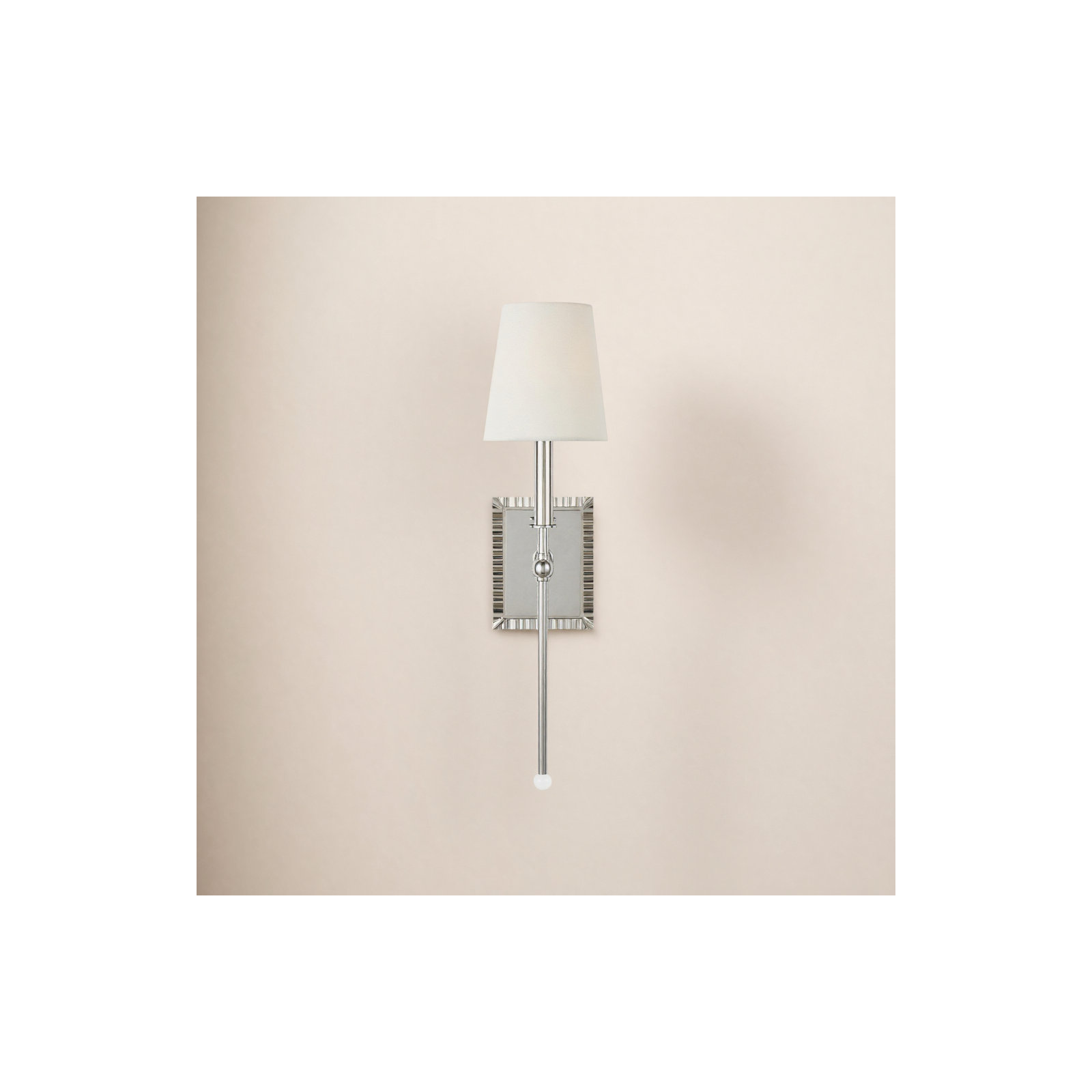 Tavernier Single Light Dimmable Armed Sconce, Polished Nickel