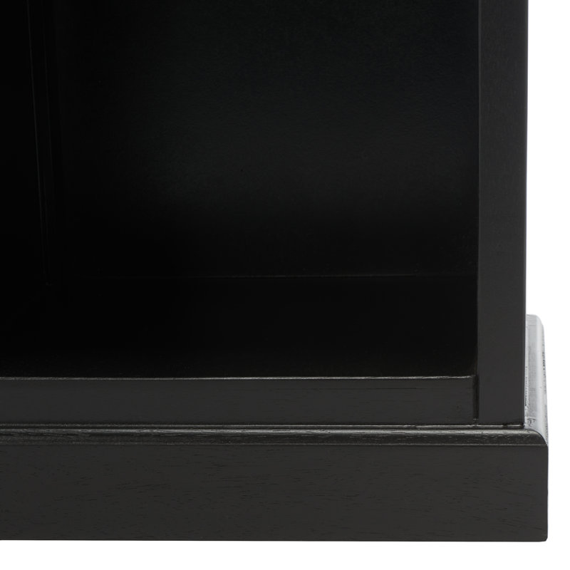 Aoting 30.1" H x 25" W Solid Wood Standard Bookcase, Black