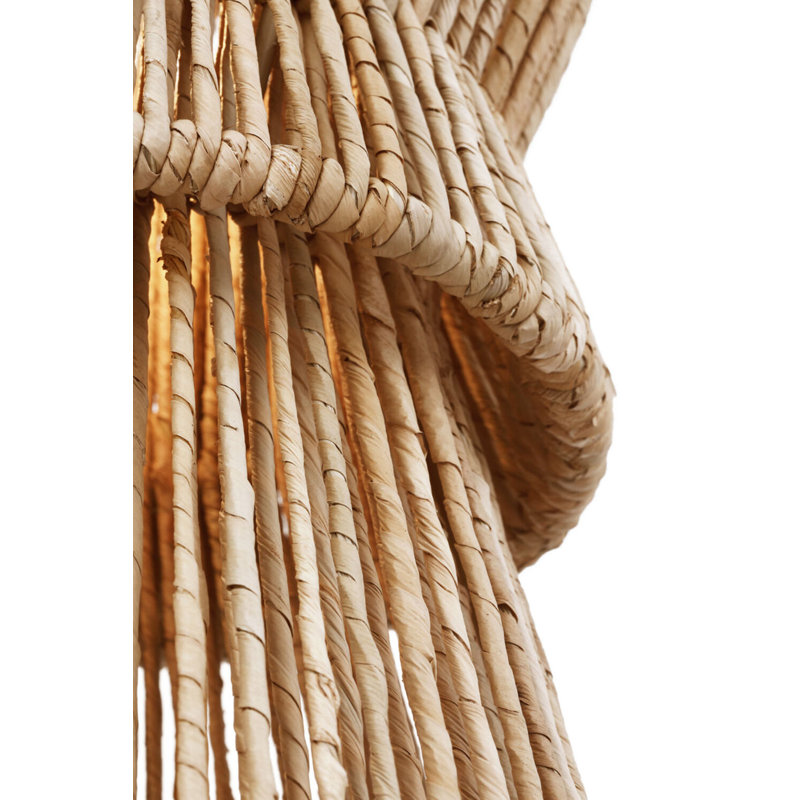 Antigua 11" Pendant in Natural Abaca, Bronze