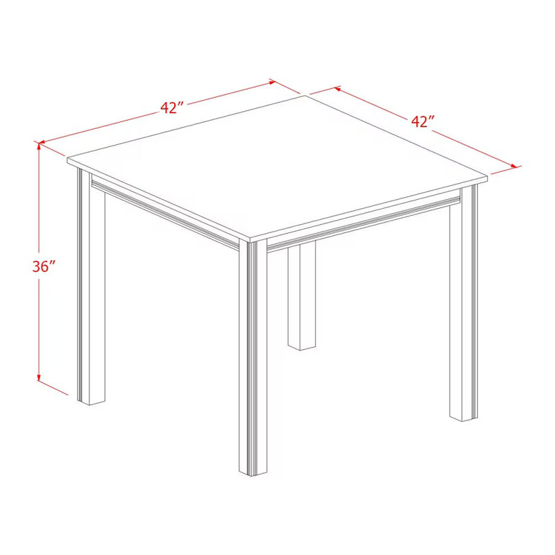 5 Piece Kitchen Counter Height Dining Table Set Includes a Square Dining Room Table and 4 Wooden Seat Chairs, Oak