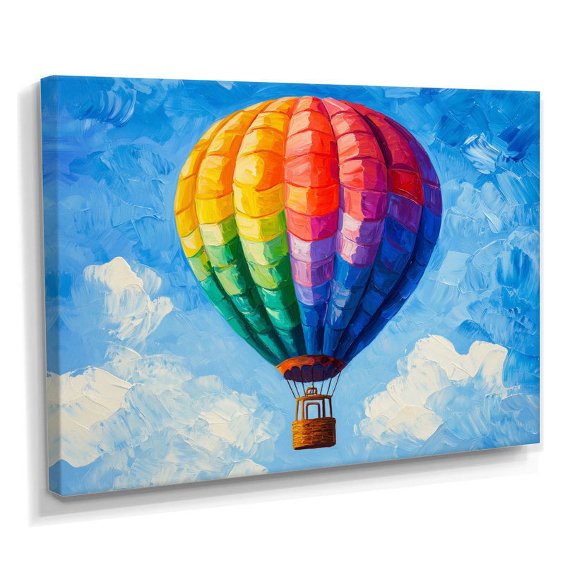 Montgolfière - décoration murale montgolfière, H 30 po x l 40 po, Toile tendue, Ne s’applique pas