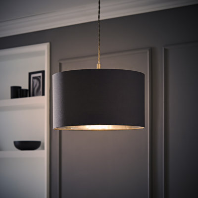 Danelis Linen Blend Drum Lamp Shade ( Slip-On ) in Grey