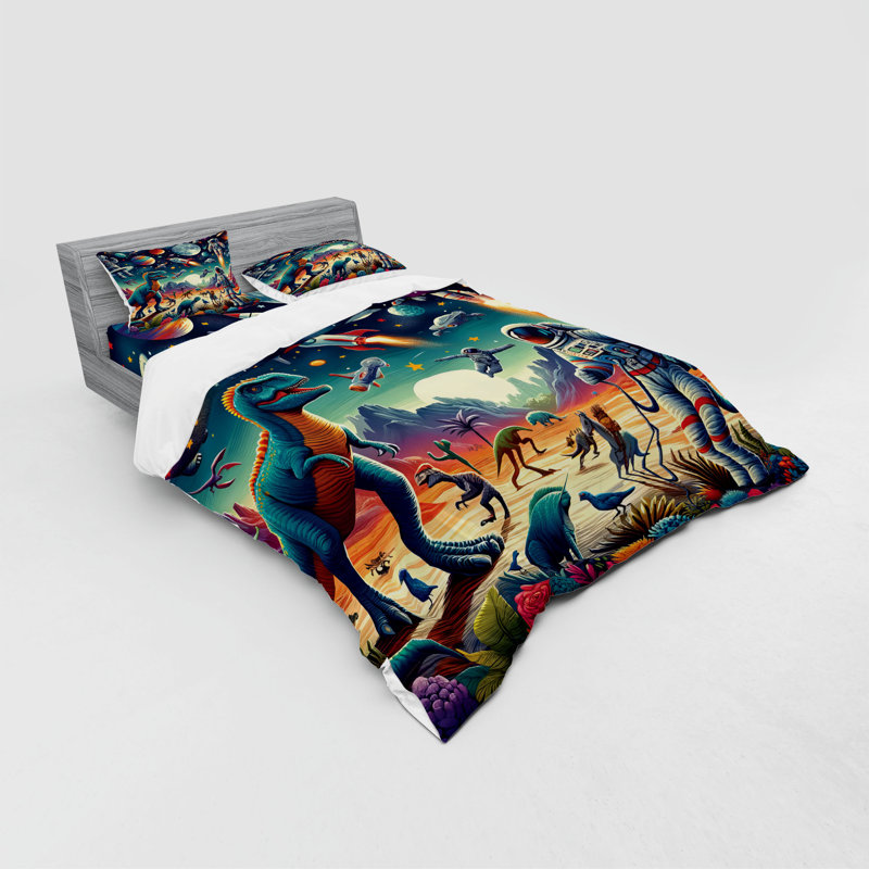 Ensemble de literie Ambesonne Outer Space & multicolore bleu sarcelle, Housse de couette grand + 3 pièces supplémentair