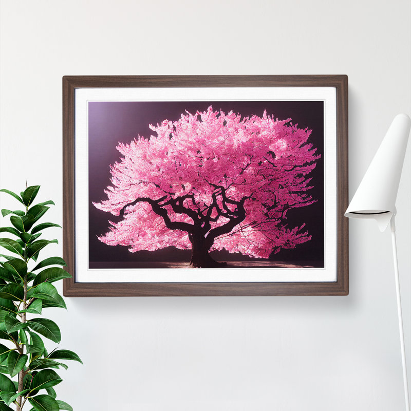 Showstopping Cherry Blossom Tree - Framed Print, 46cm H x 64cm W x 2cm D, Walnut