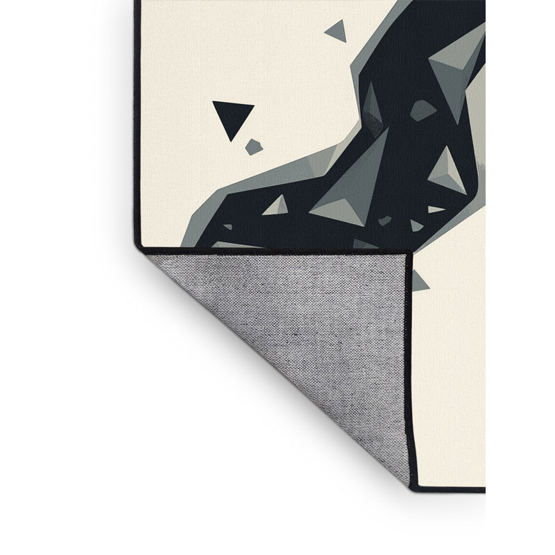 Tapis géométrique beige lavable à la machine Pegah, 8 x 12