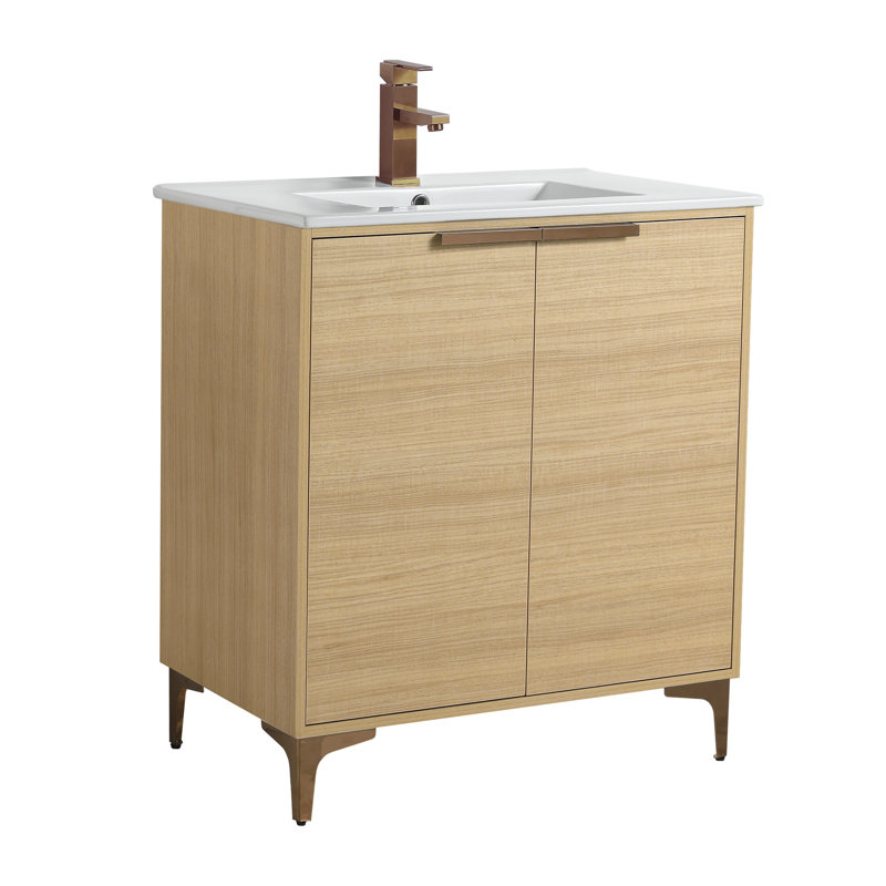Ensemble de meuble-lavabo simple 30 po Deeone, Or mat