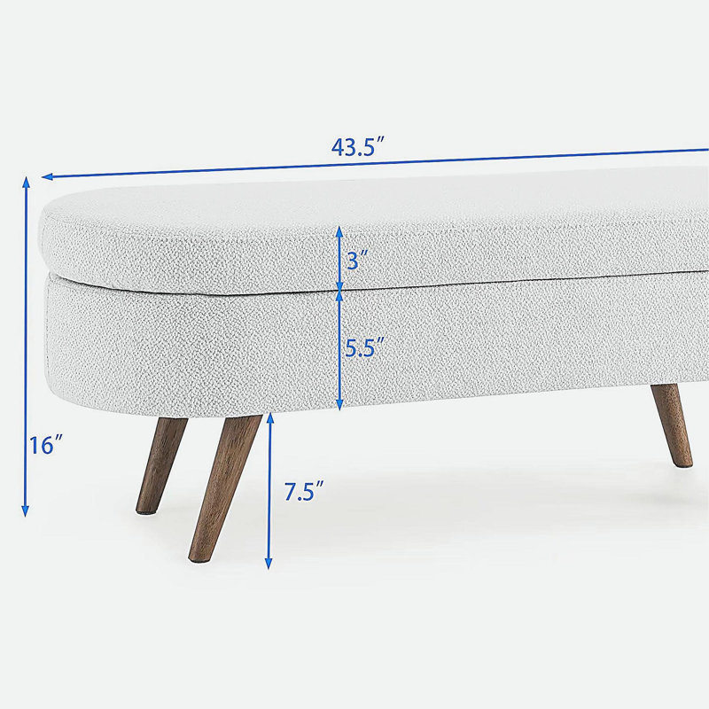 Banc de rangement repose-pieds ovale avec pieds en bois, Vert