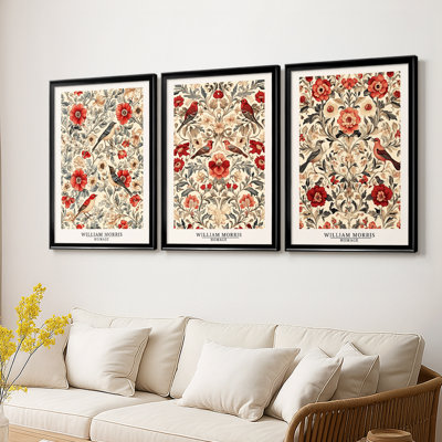 Wm Morris Series XC - Toile tendue avec châssis sur mesure - 3 pièces