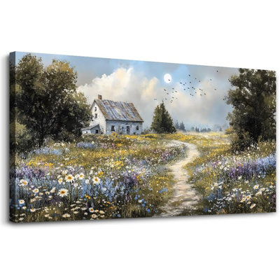 Canvas Wall Art For Living Room Wall Decor For Bedroom Office Wall Decoration Countryside Landscape Painting Farmhouse Pictures Artwork Room Aesthetic Home Decor 20X40 In