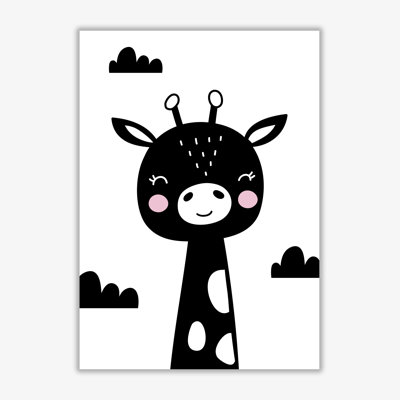Scandi Black Giraffe - Print