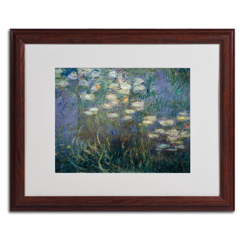«Water Lilies 1840-1926» par Claude Monet - reproduction d'art sur toile, H 16 po x l 20 po x P 0,5 po, Brun