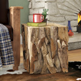 Mendes Solid Wood Tree Stump End Table