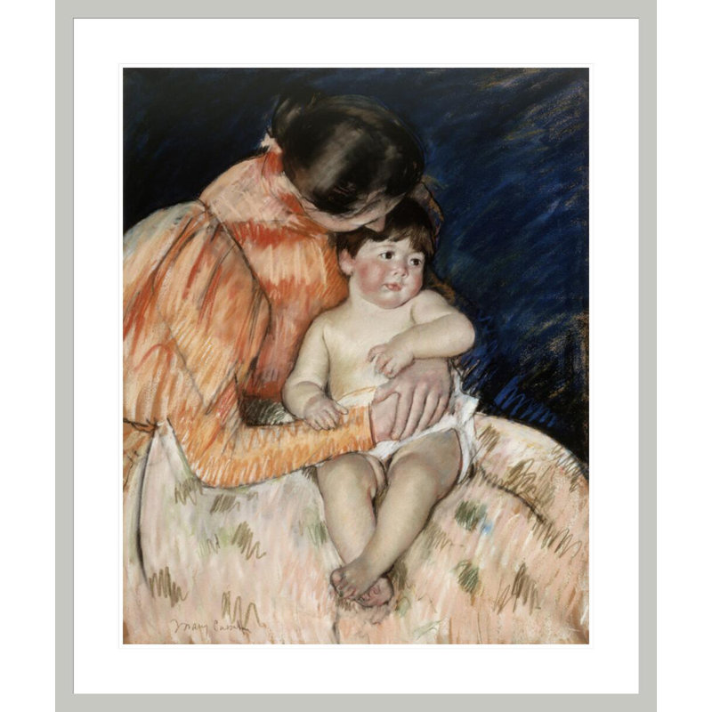 «Mother and Child» par Mary Cassatt - impression numérique sur toile, H 39,65 po x l 33,5 po