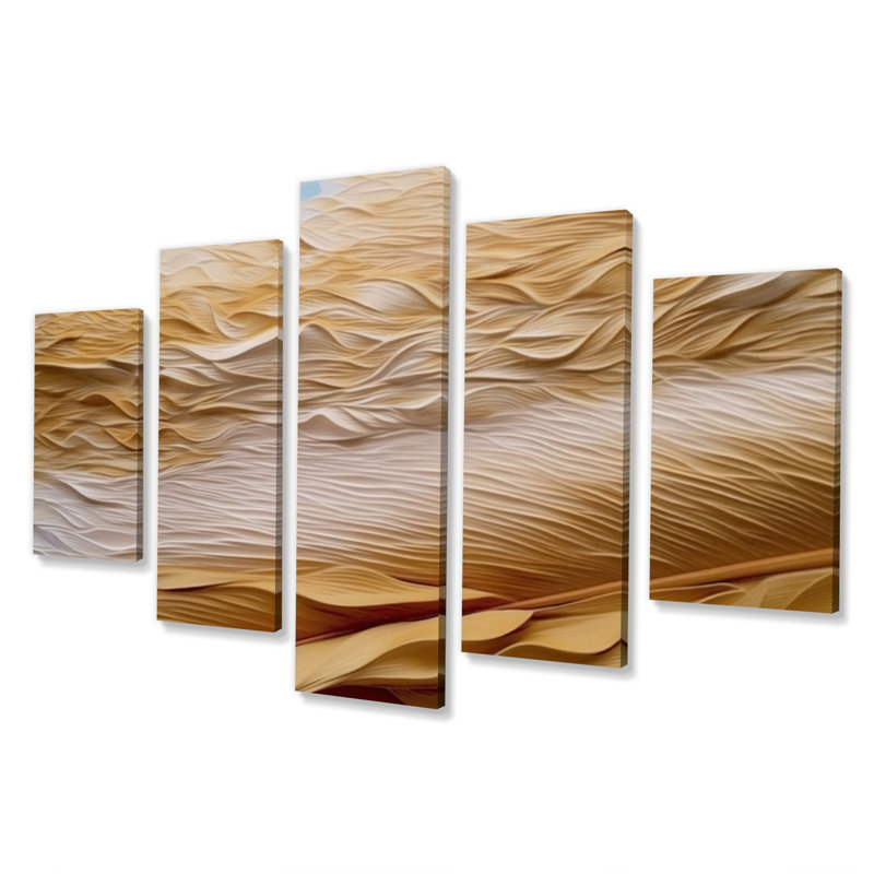 «Terracotta Bliss Abstract III», reproduction sur toile abstraite - 5 panneaux
