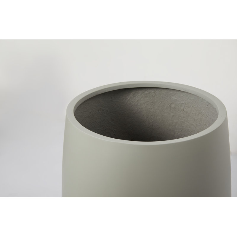 Fion Handmade Pot Planter, Smooth Gray, 16.75" H x 12.75" W x 12.75" D