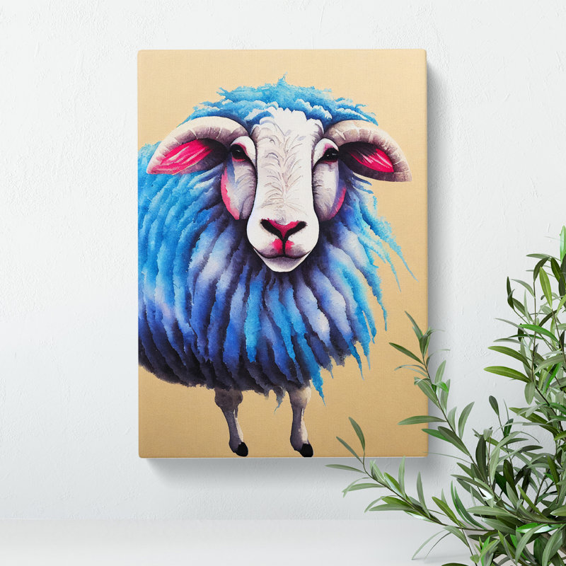 Watercolour Sheep No.6 - Wrapped Canvas Painting, 60cm H x 40cm W x 3cm D