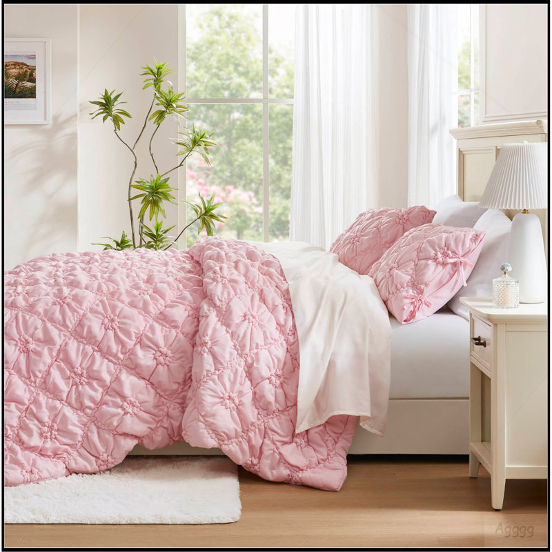 Ensemble d'édredon très grand 3 pièces, Rose