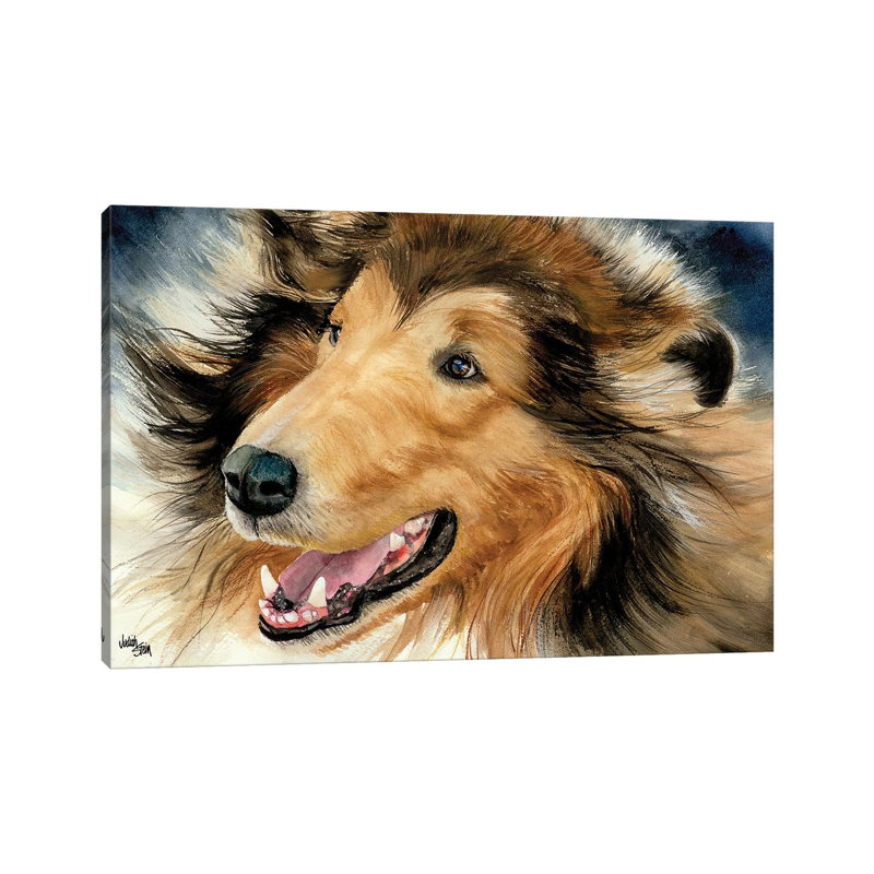 In the Rough - Collie 1 Piece Wrapped Canvas Painting, 20.32cm H x 30.48cm W