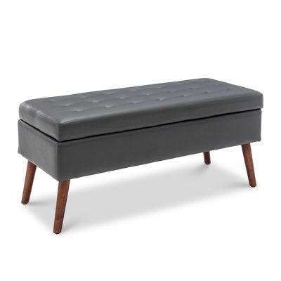43.3“W End Bed Storage Bench Living Room Bench With Wood Legs