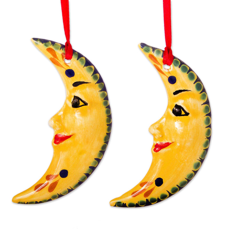 Figurine décorative à pendre en céramique Bright lunes