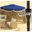 Parasol d'extérieur avec manivelle, parasol de patio, 8 baleines, inclinaison à bouton-poussoir