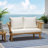 55.5'' Wide Curved Acacia Loveseat with Cushions