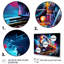 Abstract Train Electric Rhythms - Transportation Canvas Wall Art-365666356-365666357