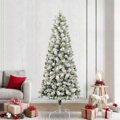 Artificial Hinged Christmas Tree Green and white