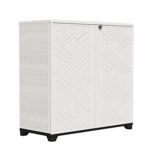 Decksplore 75 Gallons Diamond-Shaped Outdoor Deck Box with Shelf