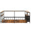 Structure de lit d'angle en L avec deux tiroirs de rangement pour enfants