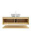 Functional Bathroom Vanity and Sink Set with Drawers and Open Shelf, Ideal for Organized and Stylish Bathroom Spaces.