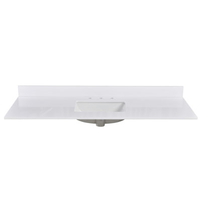 60'' Stone Single Bathroom Vanity Top with Sink – For Vanity Replacement, No Cabinet
