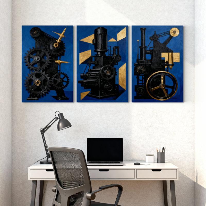 Ensemble de 3 reproductions d'art sur toile, H 18 po x l 36 po