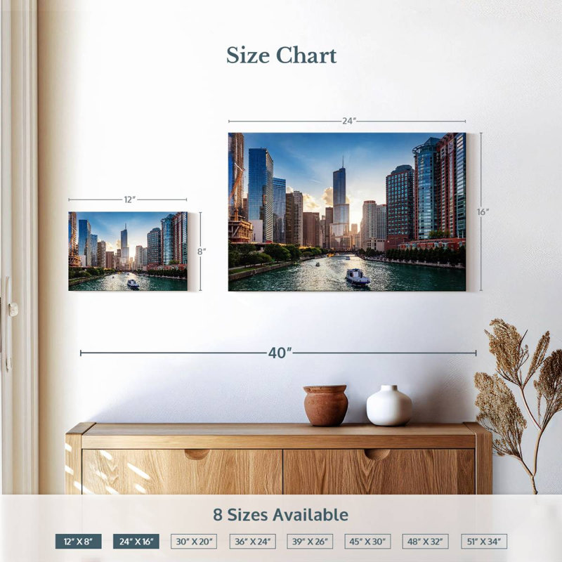 Sirci Chicago Riverscape, H 16 po x l 24 po