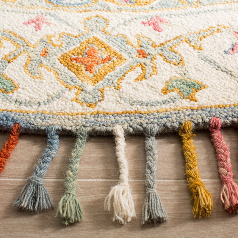 Tapis oriental en laine touffeté à la main Vahakn, Carré 7 pi