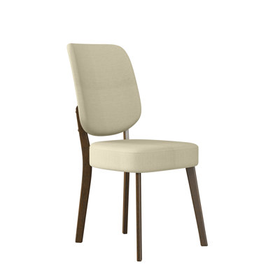 Chaises de salle à manger rembourrées en avoine de style Mid-Century moderne Deller avec pieds en bois massif brun foncé (ensemble de 2)