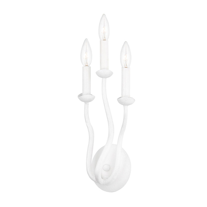 Reign Candle Wall Light, Gesso White